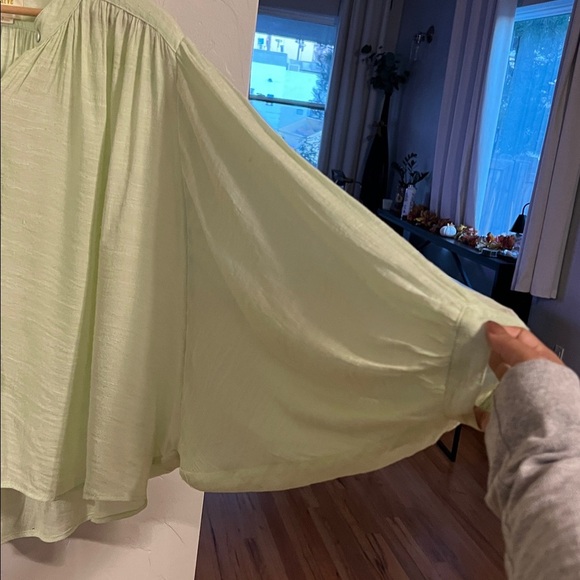 Maeve Light Green button up  Blouse - Picture 2 of 6